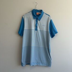 PUMA Men's Blue And White Polo Shirt‎ Size XXL
